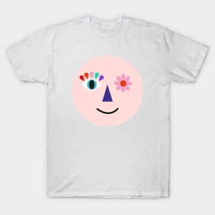 rainbow flower smiling face happy colorful humour kids fashion T-Shirt